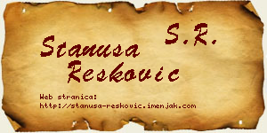 Stanuša Resković vizit kartica
